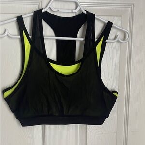 Kyodan Black and Bright Yellow Sports Bra